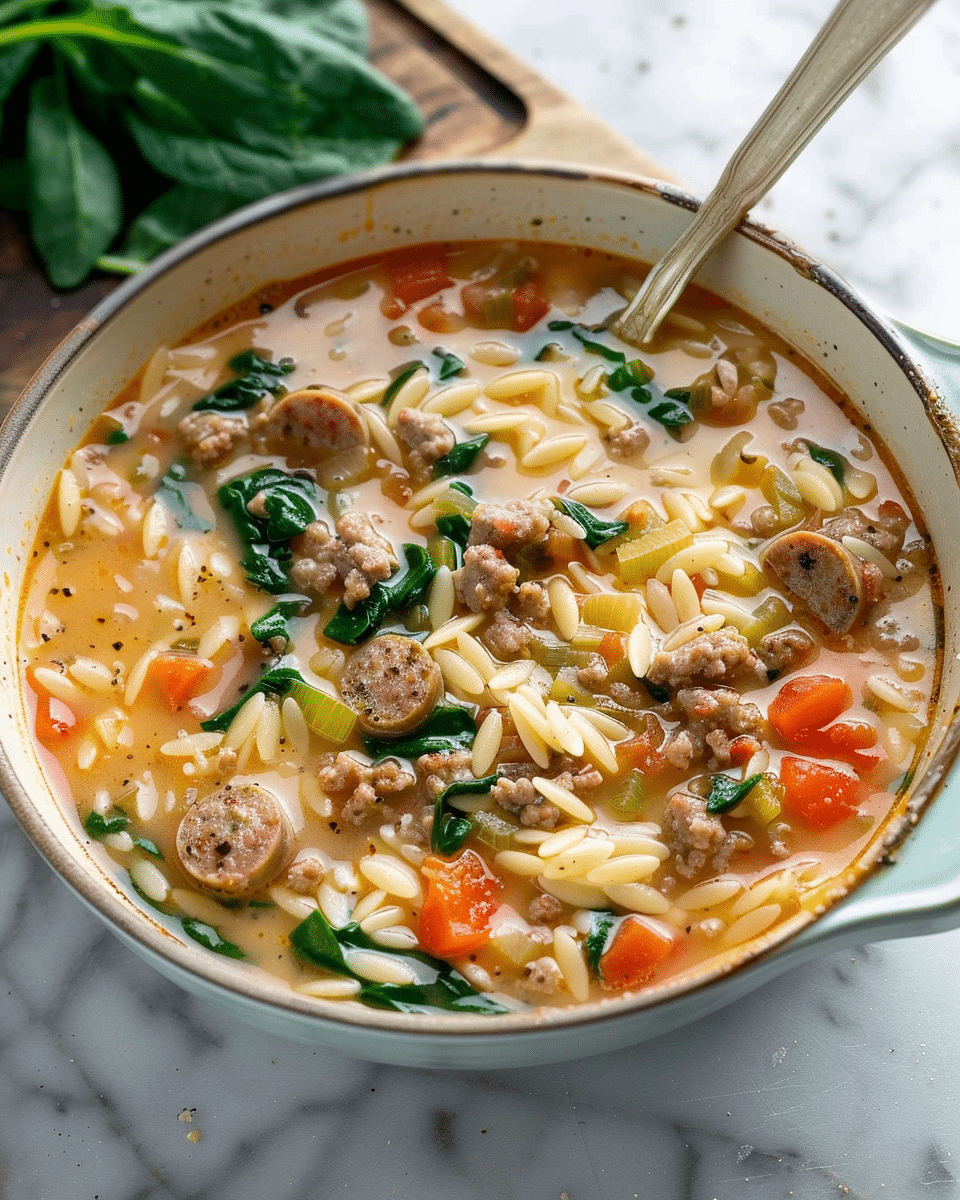 Italian Sausage Orzo Soup