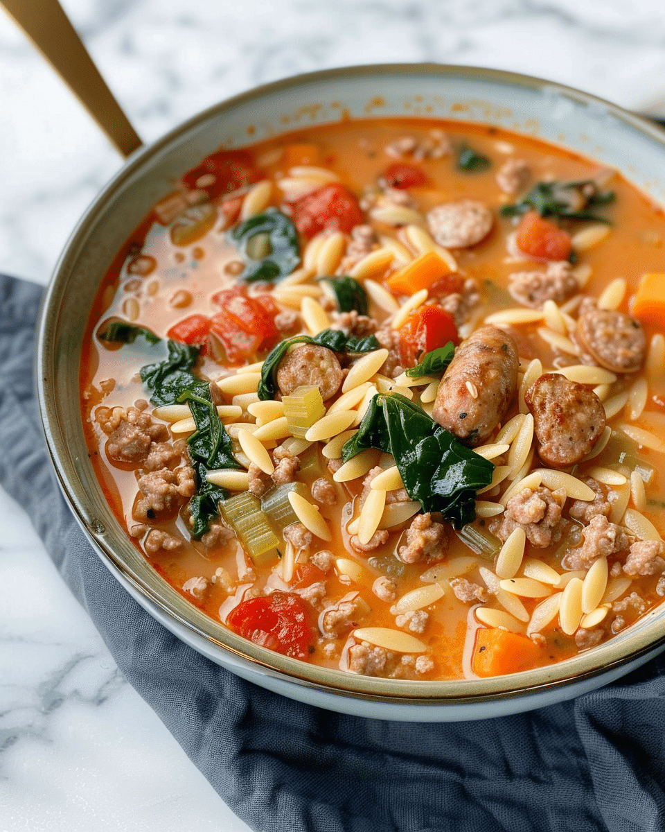 Italian Sausage Orzo Soup