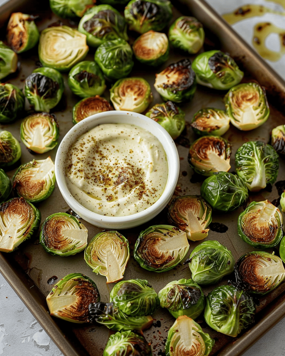 Crispy Brussel Sprouts with Dijon Aioli