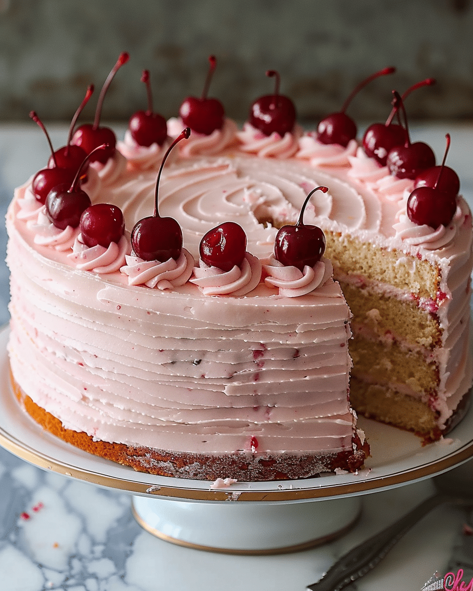 Vintage Maraschino Cherry Cake