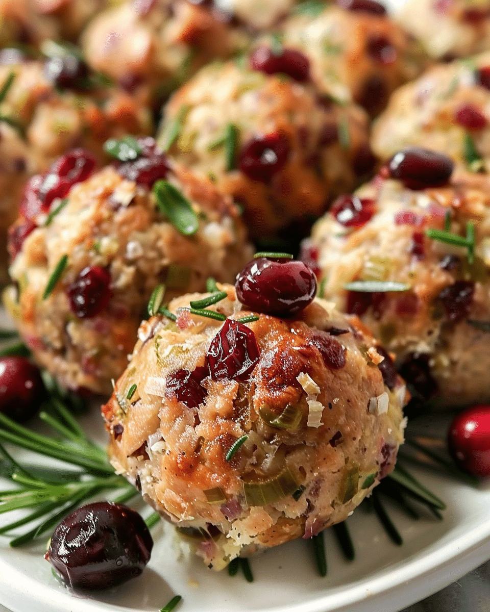 Cranberry Turkey Stuffing Balls