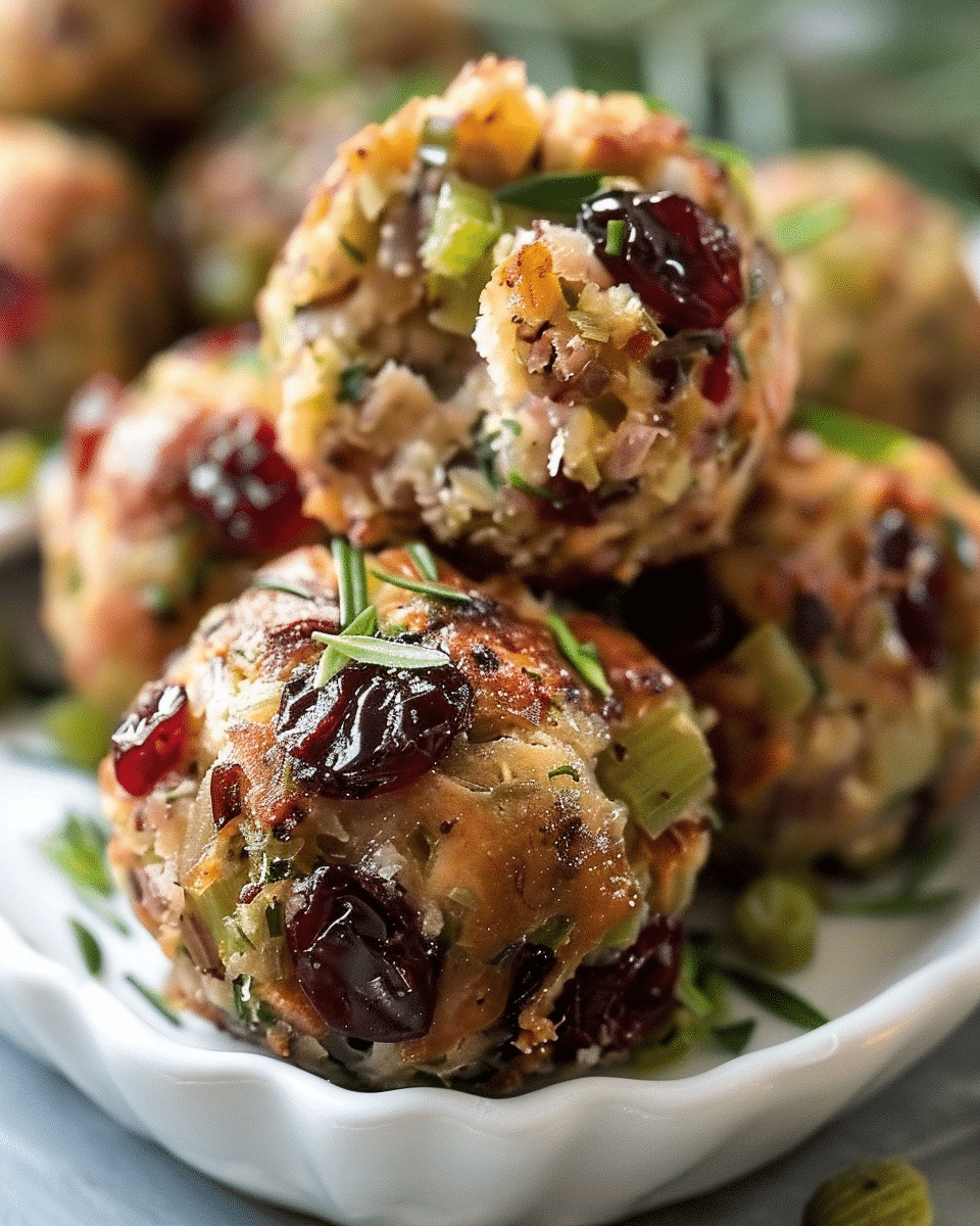 Cranberry Turkey Stuffing Balls