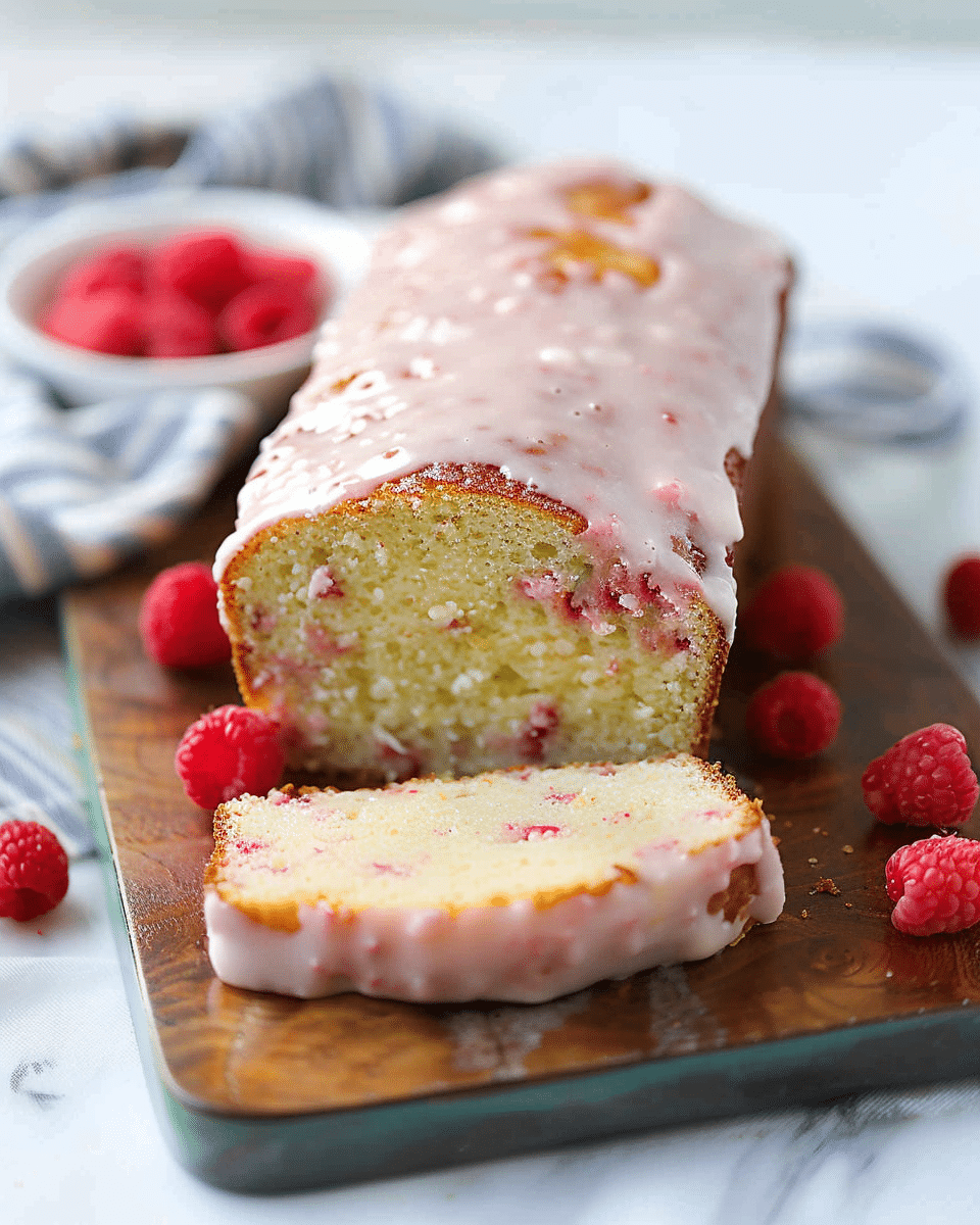 Raspberry Glazed Key Lime Cake