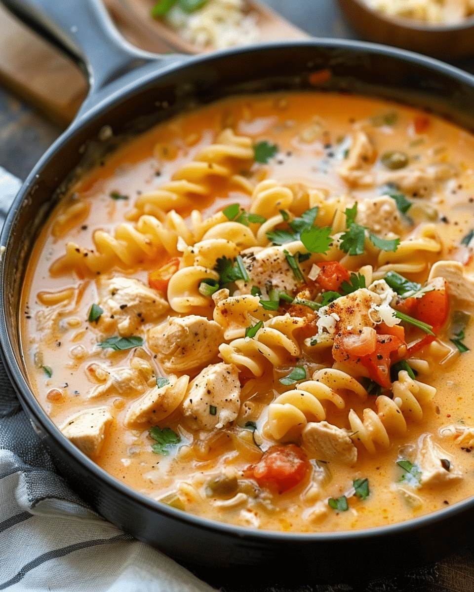 Creamy Cajun Chicken Pasta Soup
