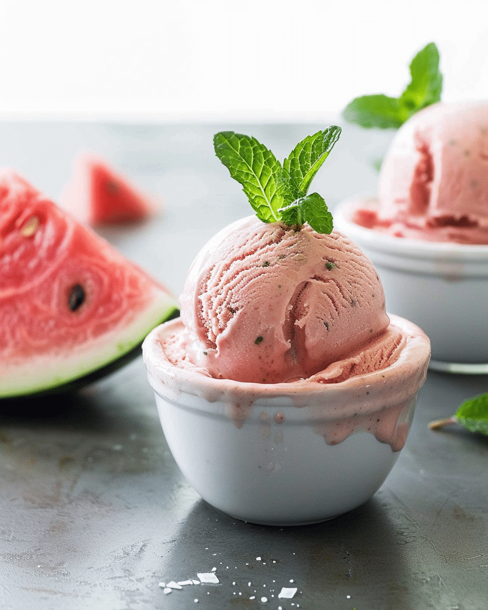 Watermelon Mint Ice Cream