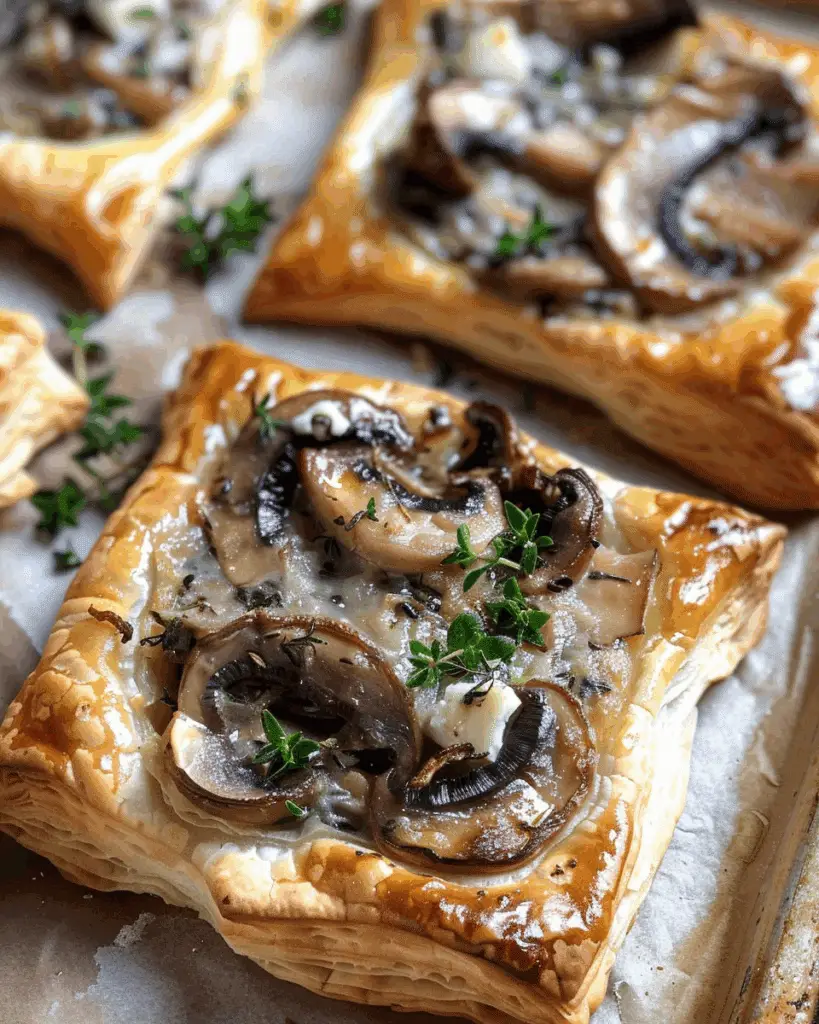 Mushroom, Shallot and Herbed Goat Cheese Tarts