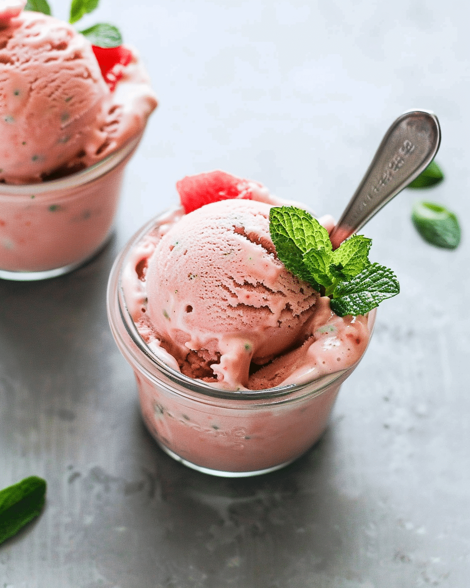 Watermelon Mint Ice Cream