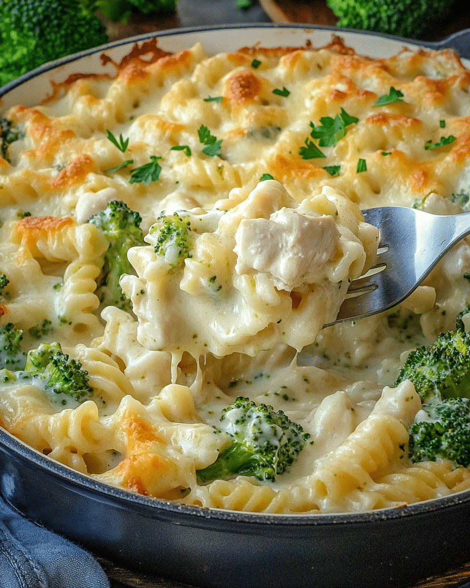 Chicken and Broccoli Alfredo Bake