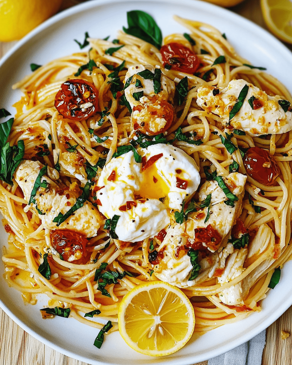 Chicken Burrata Spaghetti