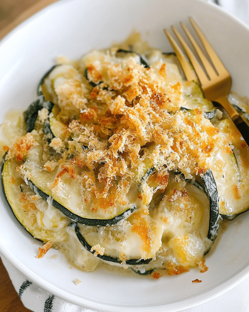 Creamy Fresh Garden Zucchini Gratin