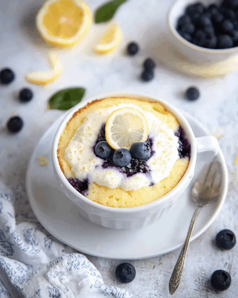 Keto Lemon Mug Cake with Lemon Glaze