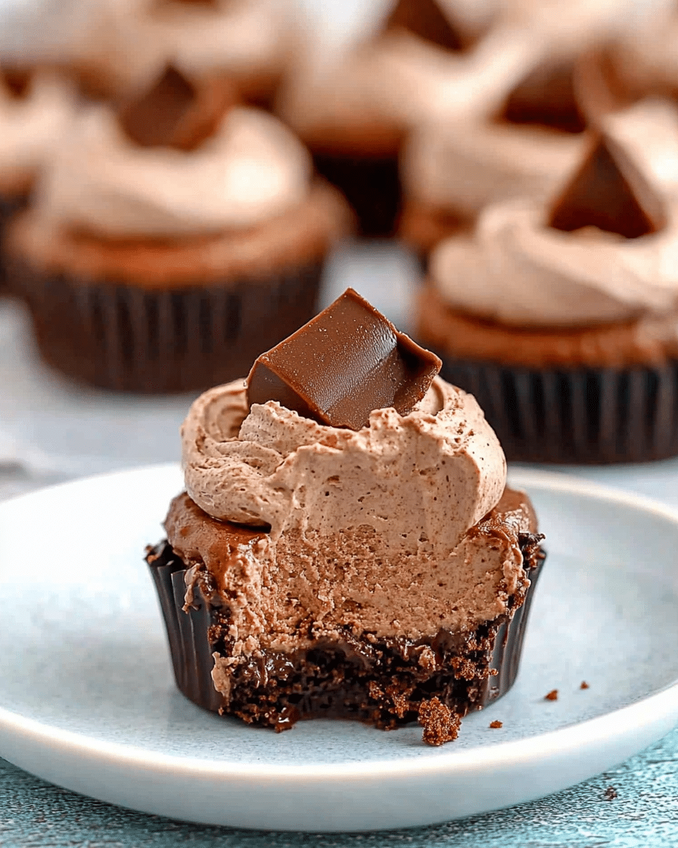No-Bake Mini Chocolate Cheesecakes