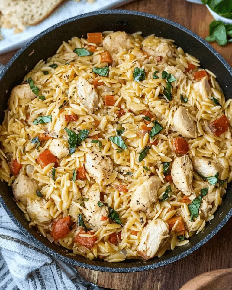 One Pot Tuscan Chicken Orzo