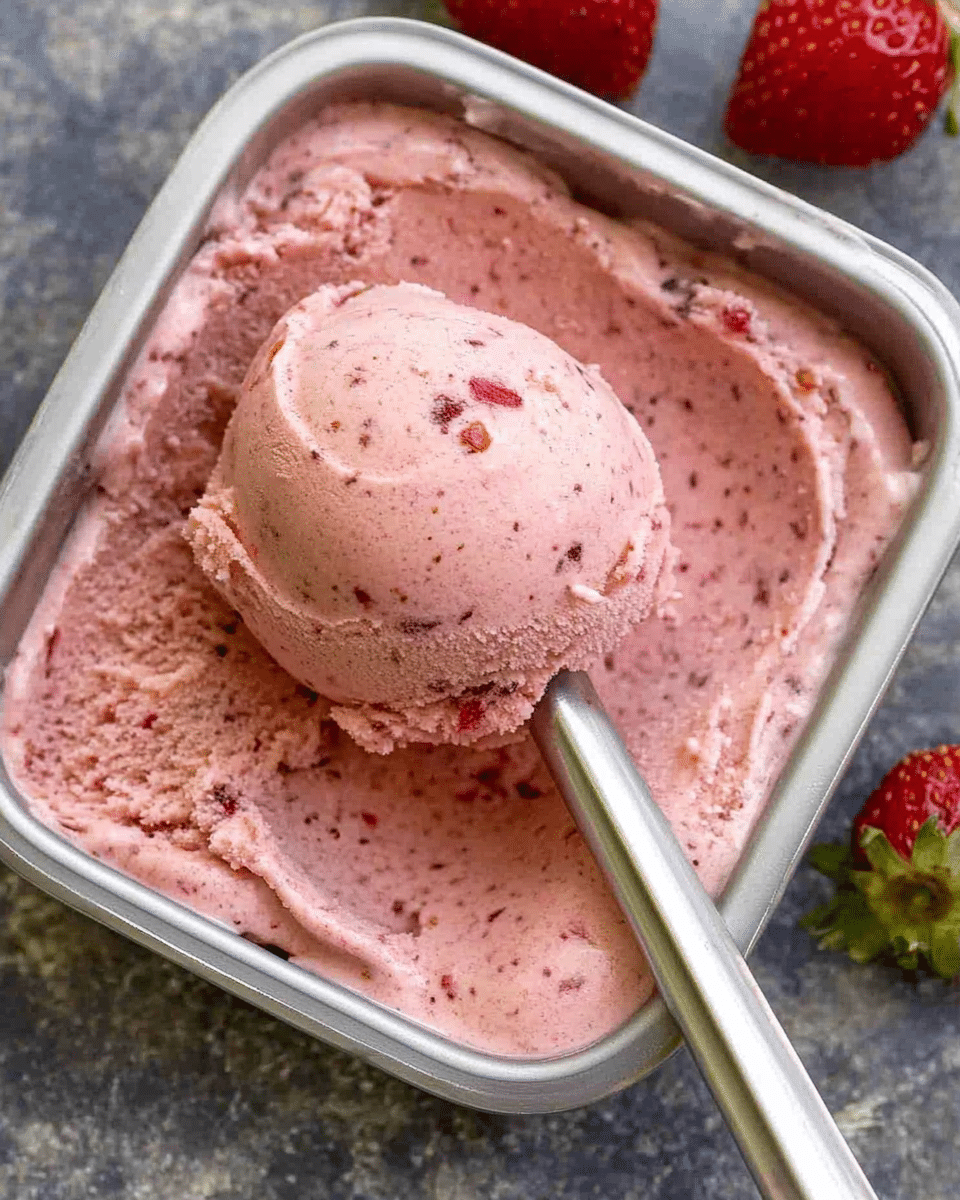 Peaches and Strawberry Fruit Ice Cream