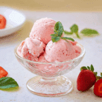 Peaches and Strawberry Fruit Ice Cream