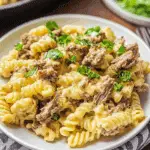 Philly Cheesesteak Pasta Casserole