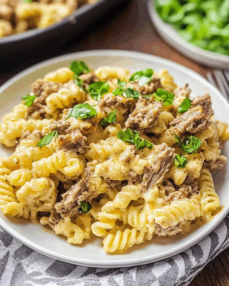Philly Cheesesteak Pasta Casserole