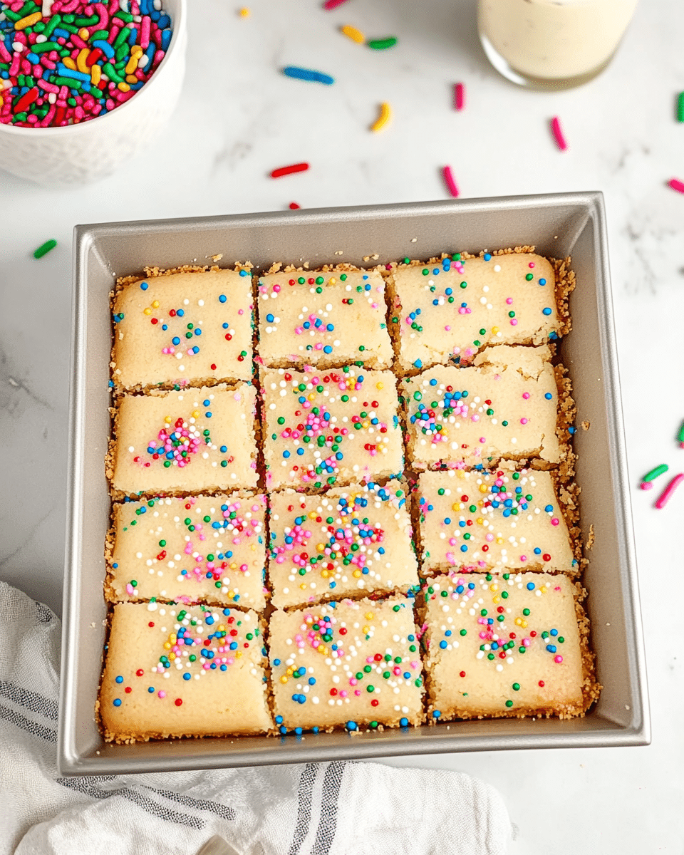 Sprinkle Sugar Cookie Cheesecake Bars