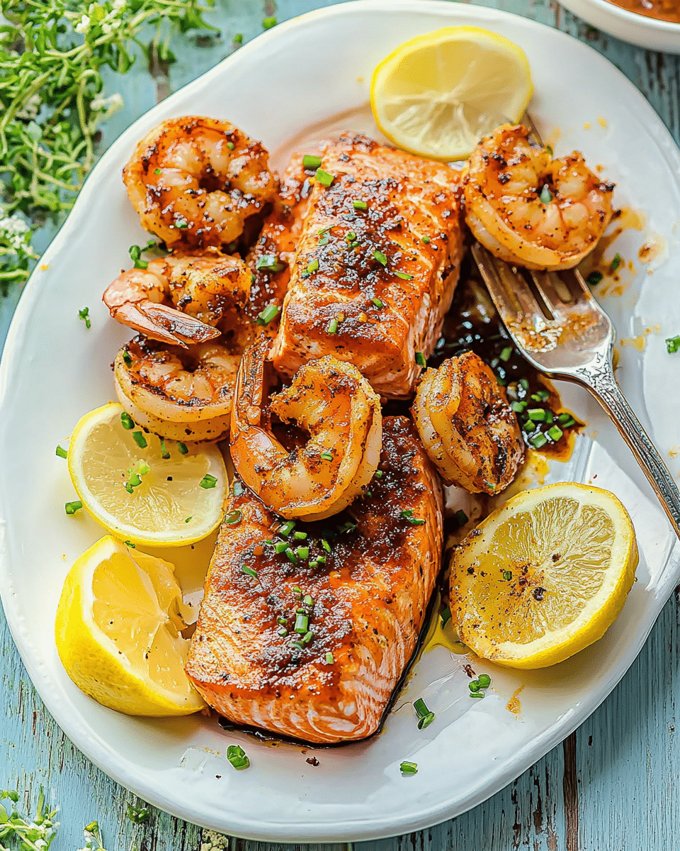 Cajun Salmon and Shrimp