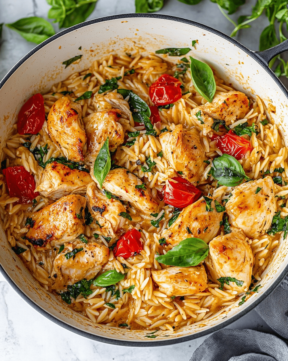 Chicken and Orzo Skillet