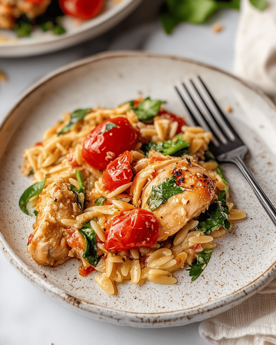 Chicken and Orzo Skillet