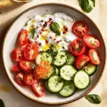 Cucumber and Tomatoes with Cottage Cheese
