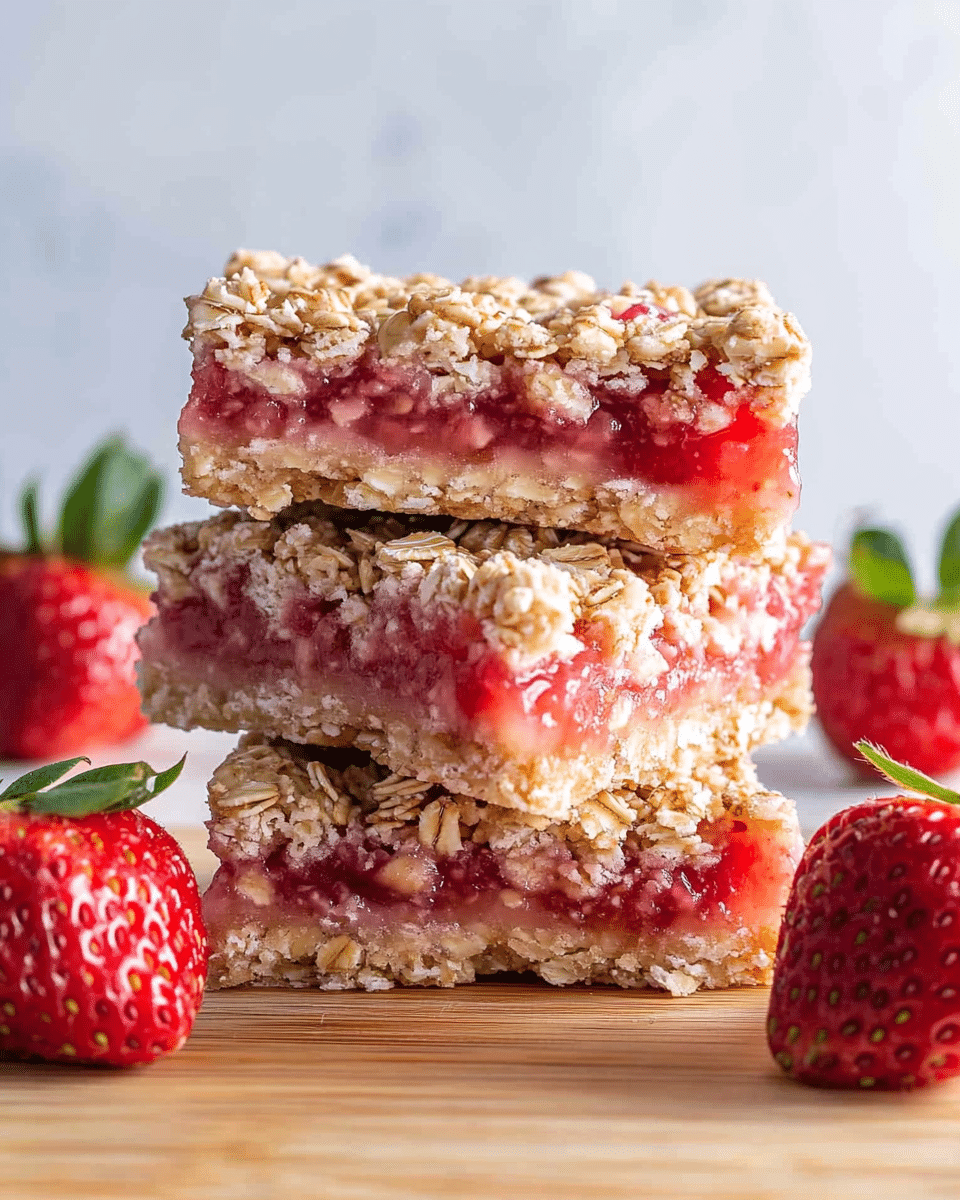 Healthy Oatmeal Strawberry Bars