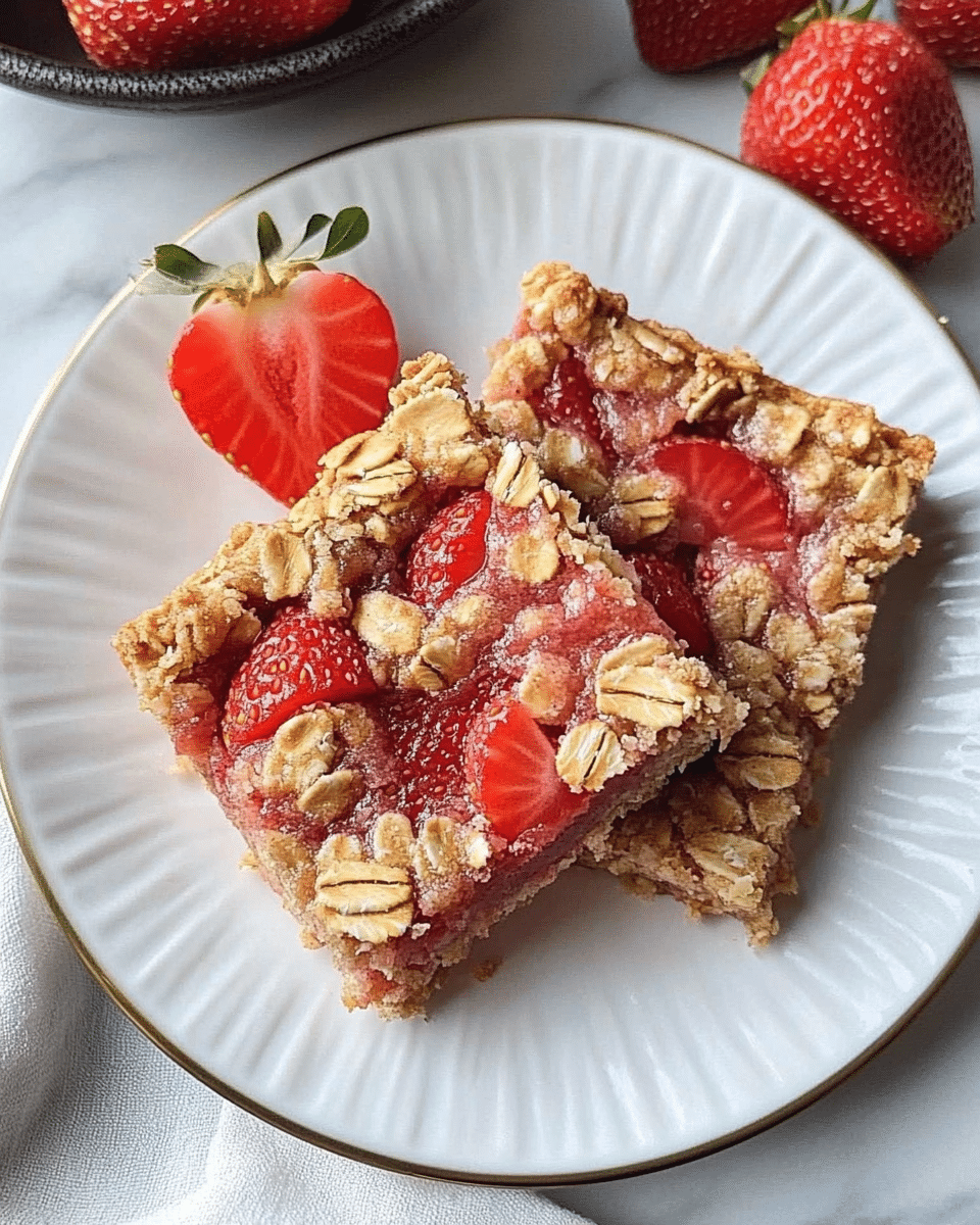 Healthy Oatmeal Strawberry Bars