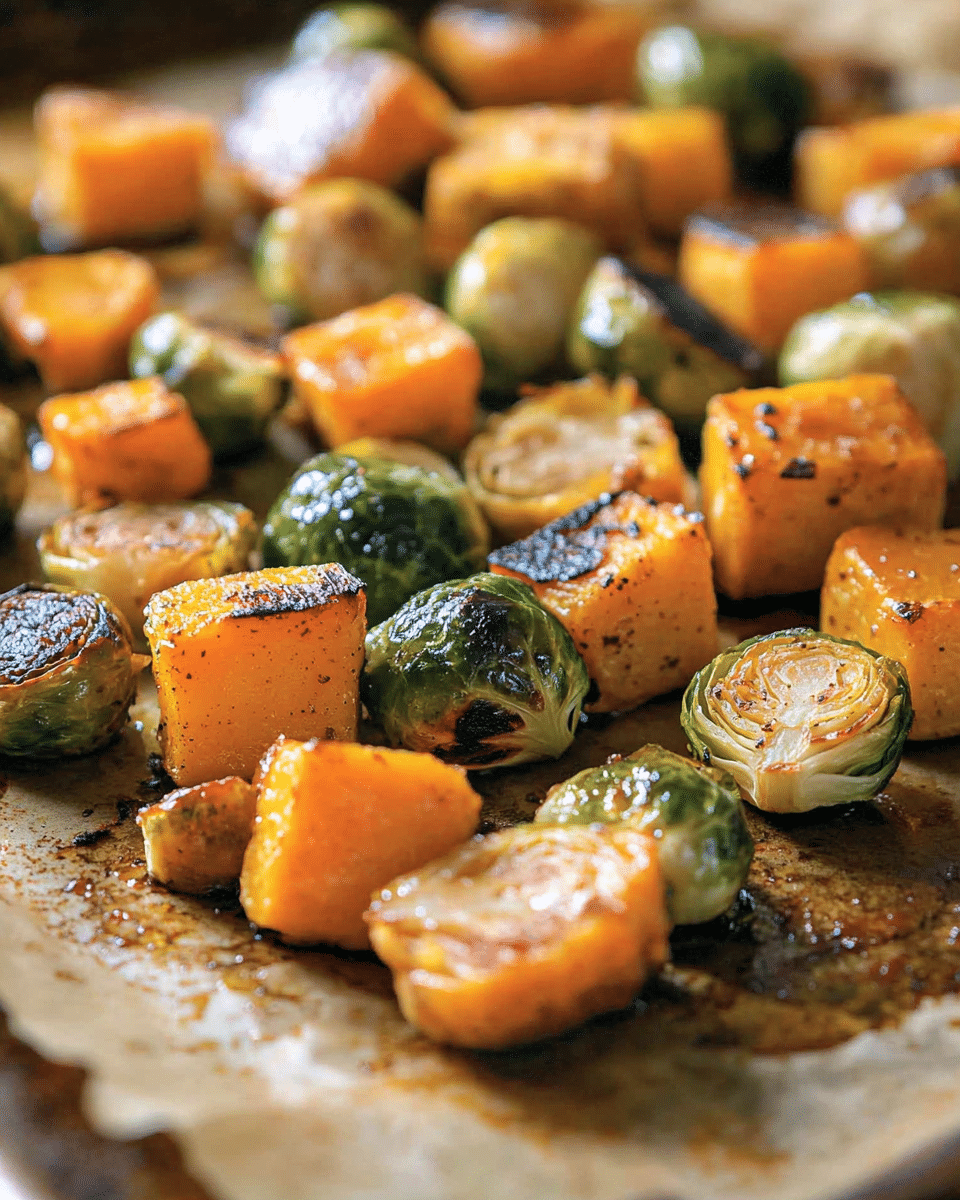 Maple Roasted Brussels Sprouts and Squash