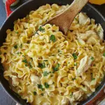 One Pot Chicken and Noodles Skillet