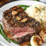 Pan-Seared Garlic Rib Eye Steak
