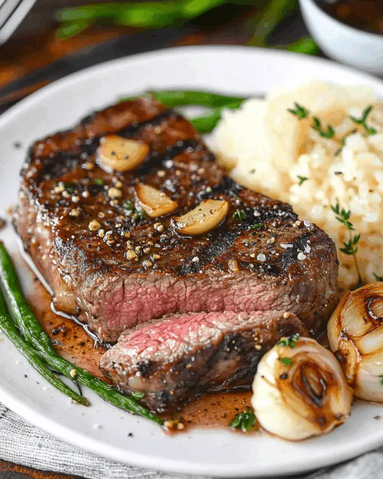 Pan-Seared Garlic Rib Eye Steak