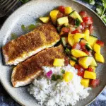Parmesan Crusted Salmon with Mango Salsa