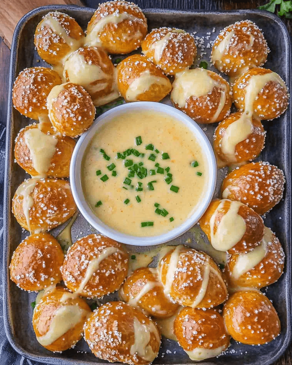 Pretzel Bites with Cheese Sauce