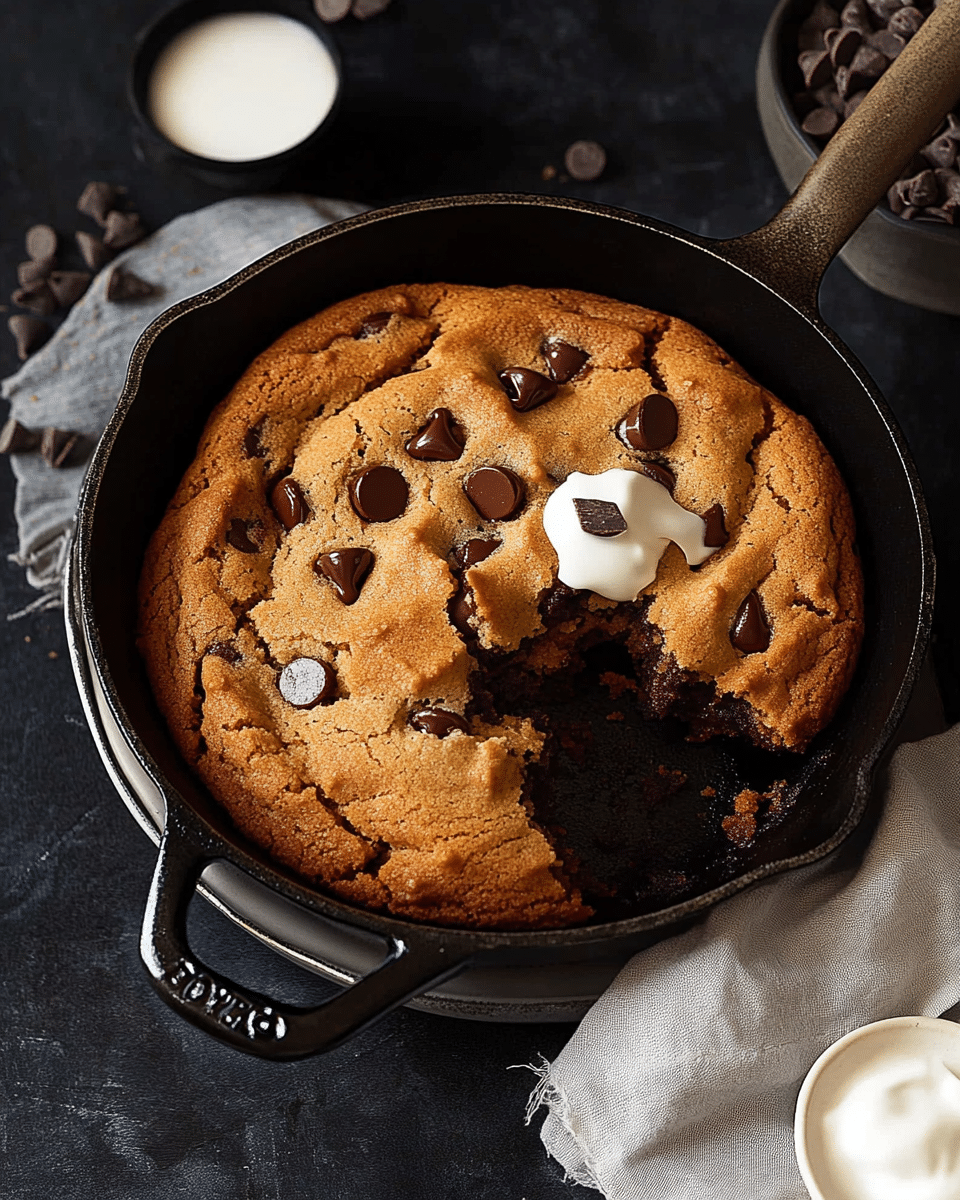 Skillet Chocolate Chip Cookie