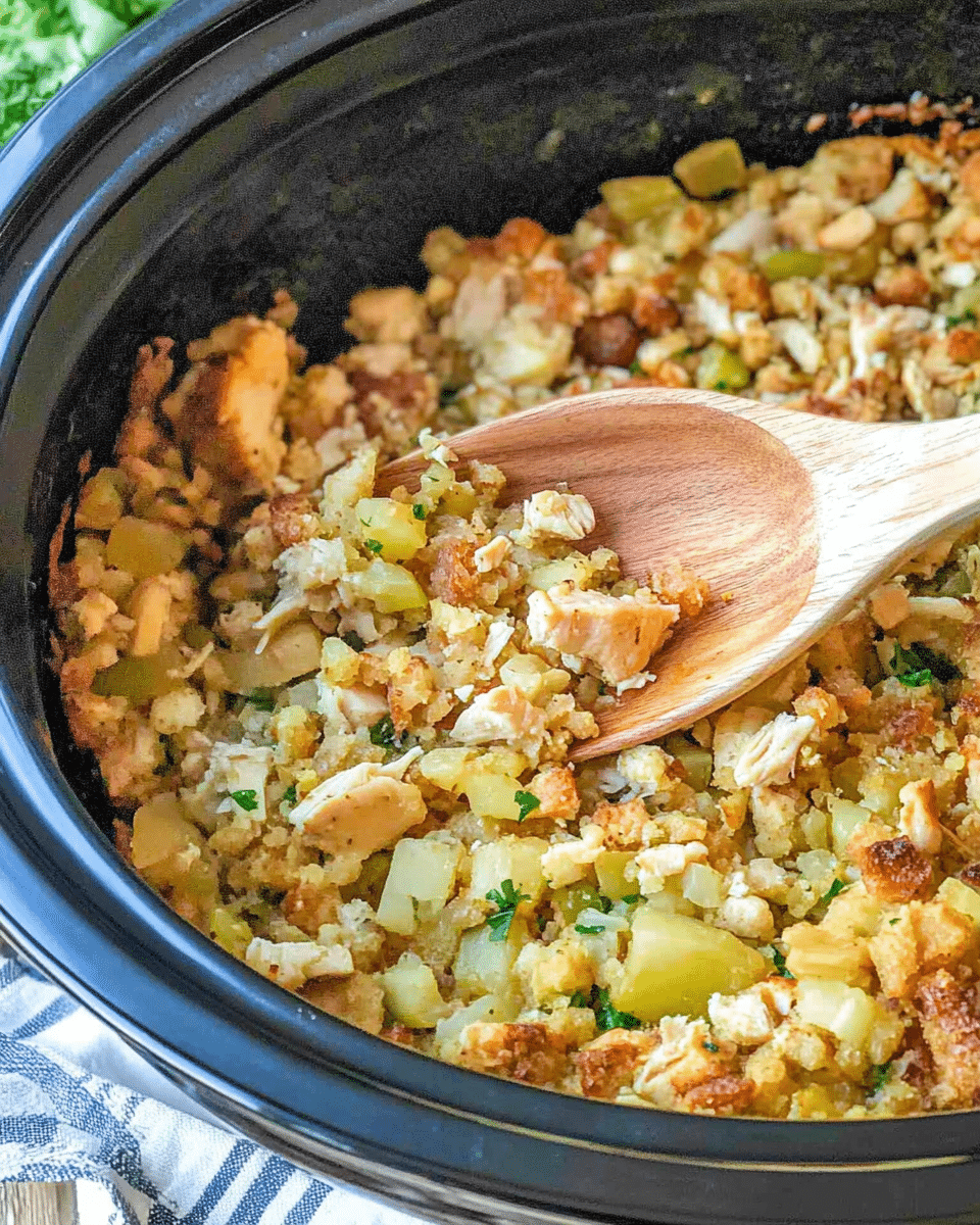 Slow Cooker Chicken Stuffing Casserole