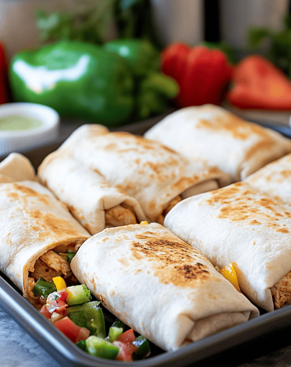 Baked Chicken Fajita Burritos