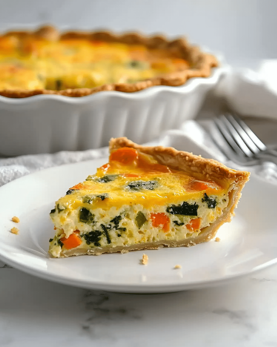 Cheesy Vegetable Quiche with Cauliflower Crust