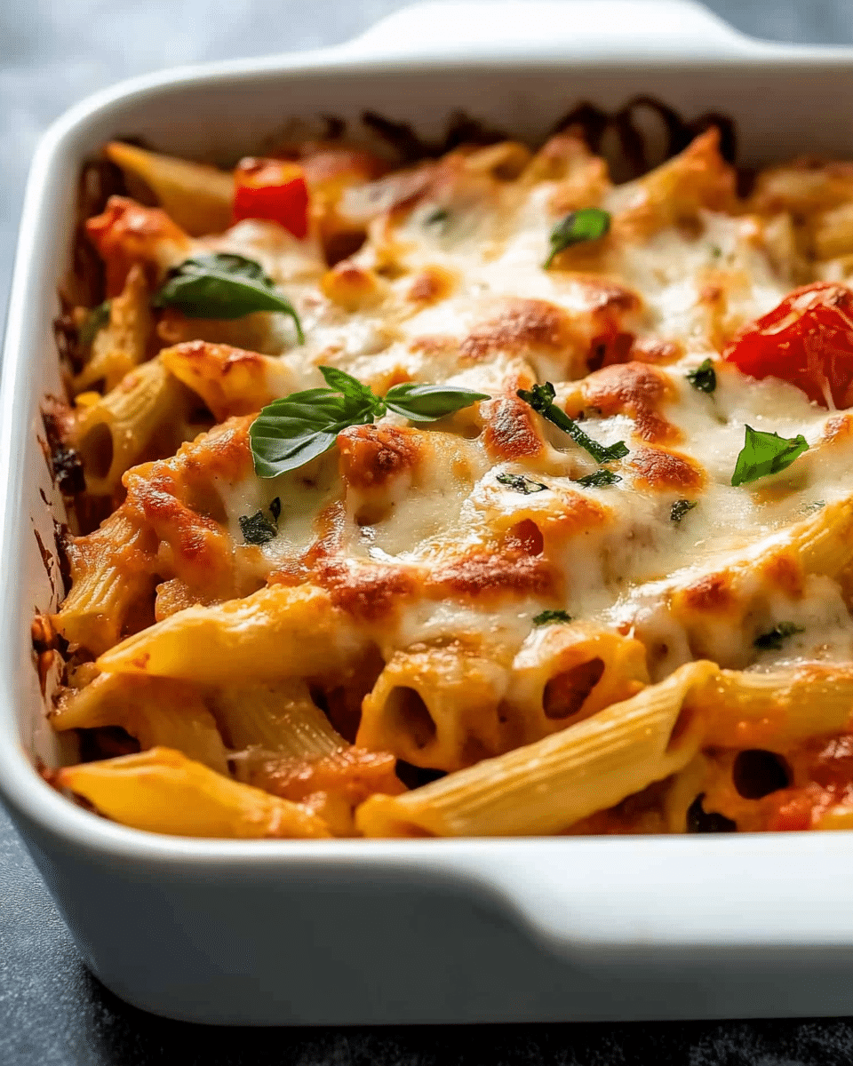 Chicken Caprese Pasta Bake