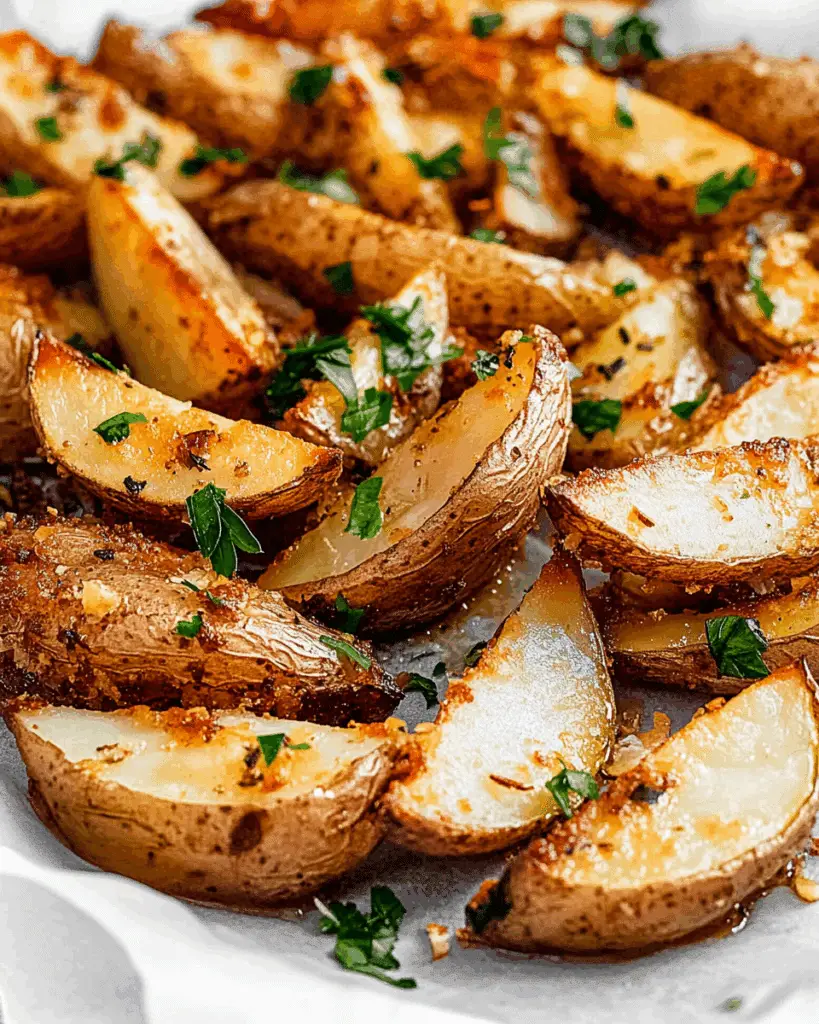 Crispy Garlic Baked Potato Wedges