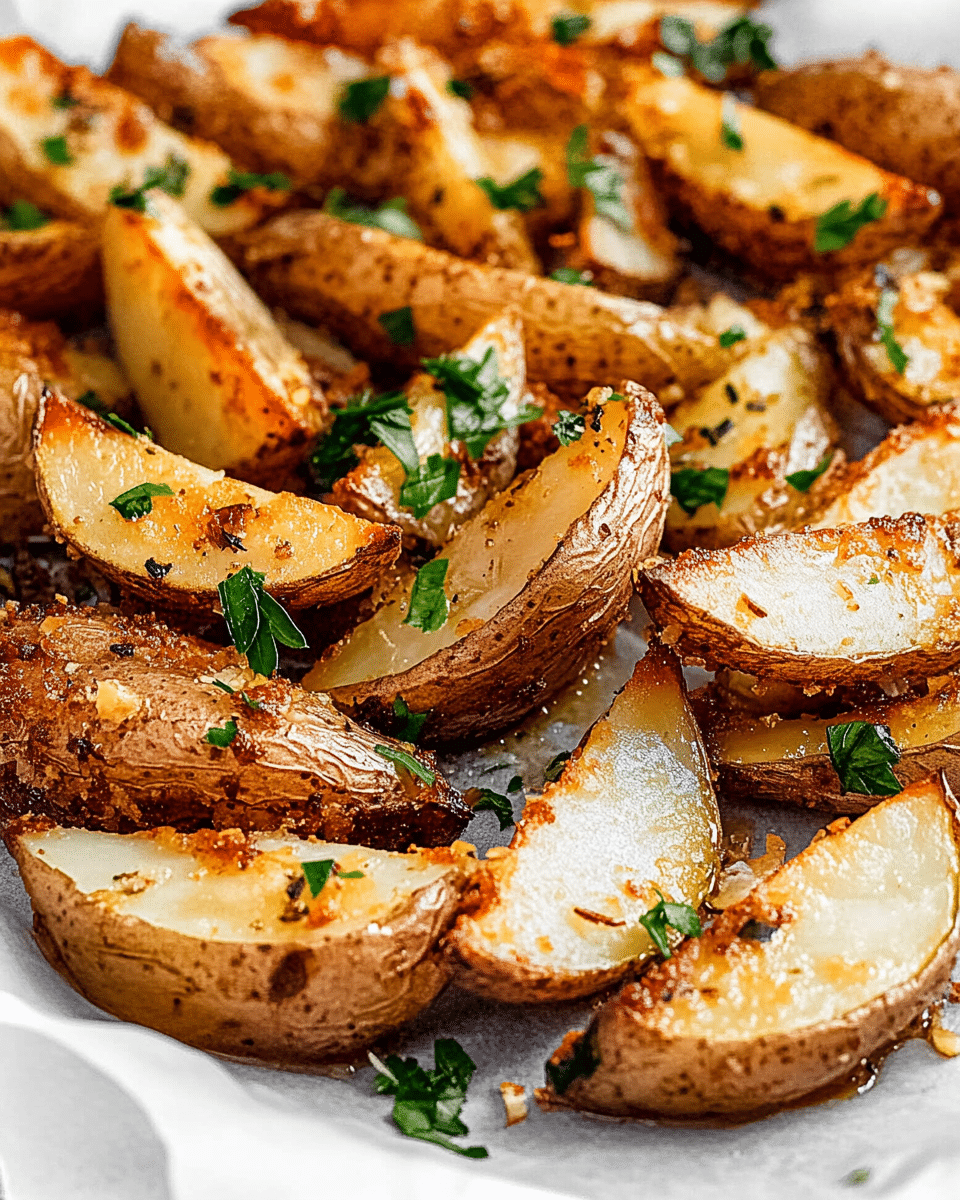 Crispy Garlic Baked Potato Wedges