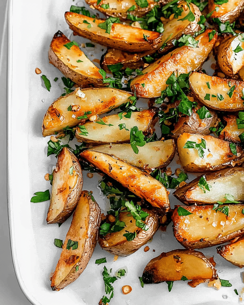 Crispy Garlic Baked Potato Wedges