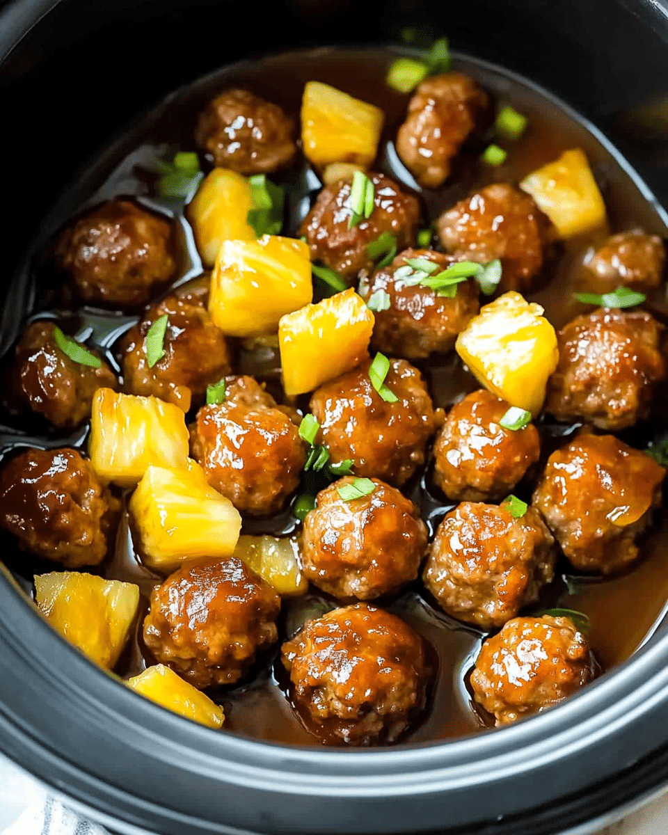 Crock Pot Huli Huli Meatballs