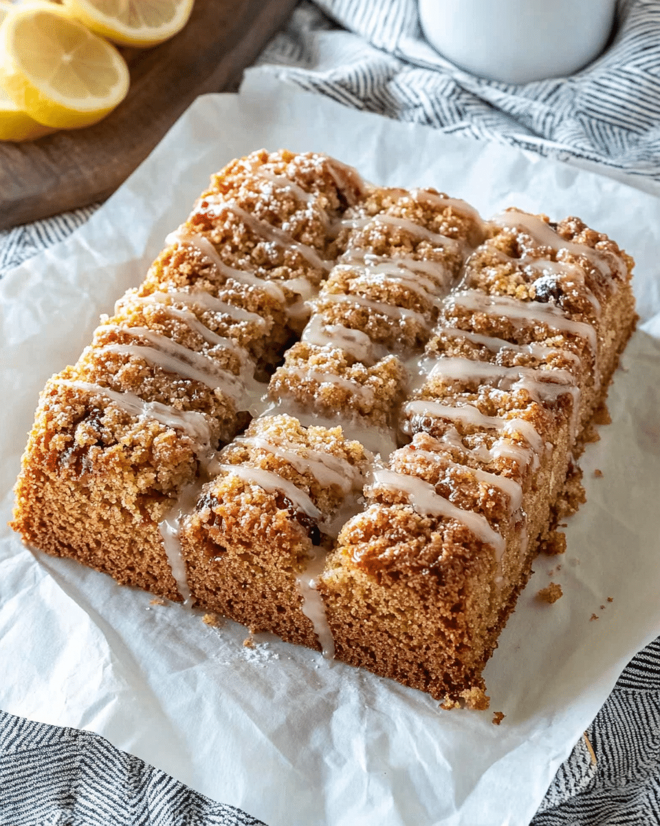 Glazed Berry Coffee Cake with Lemony Crumbs