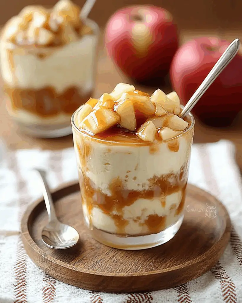 No Bake Caramel Apple Cheesecake