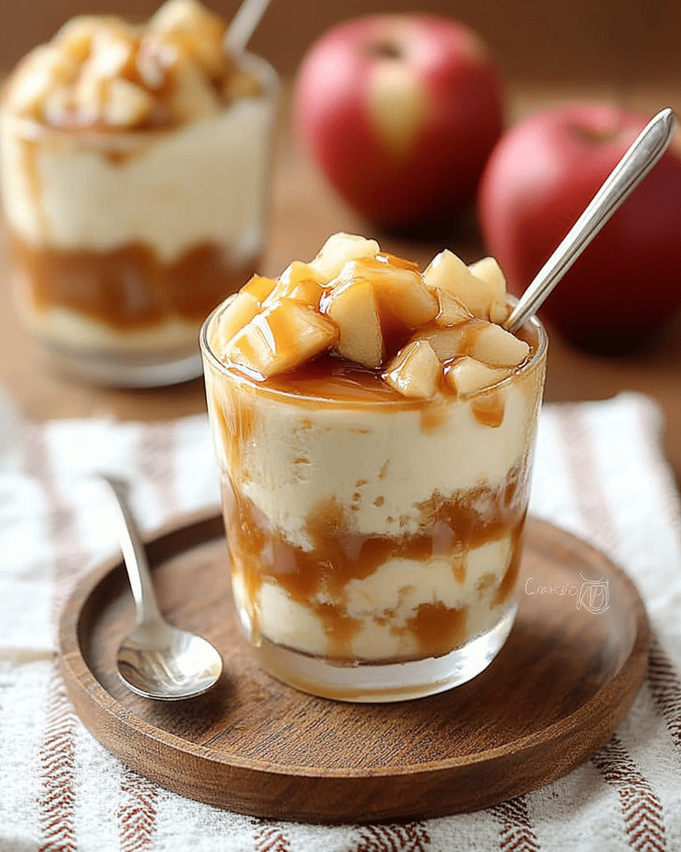 No Bake Caramel Apple Cheesecake