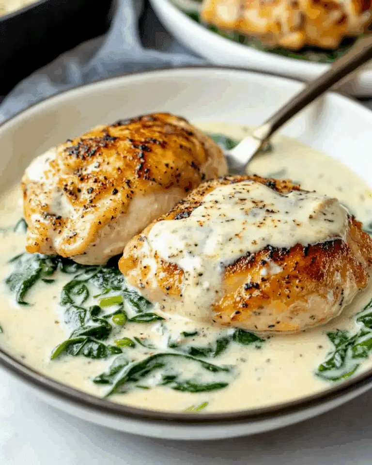 One Pot Creamed Spinach Chicken
