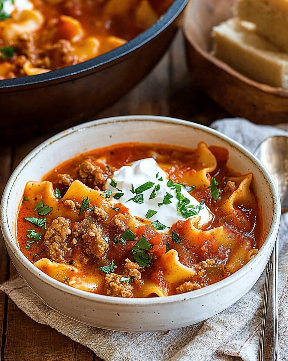One Pot Lasagna Soup