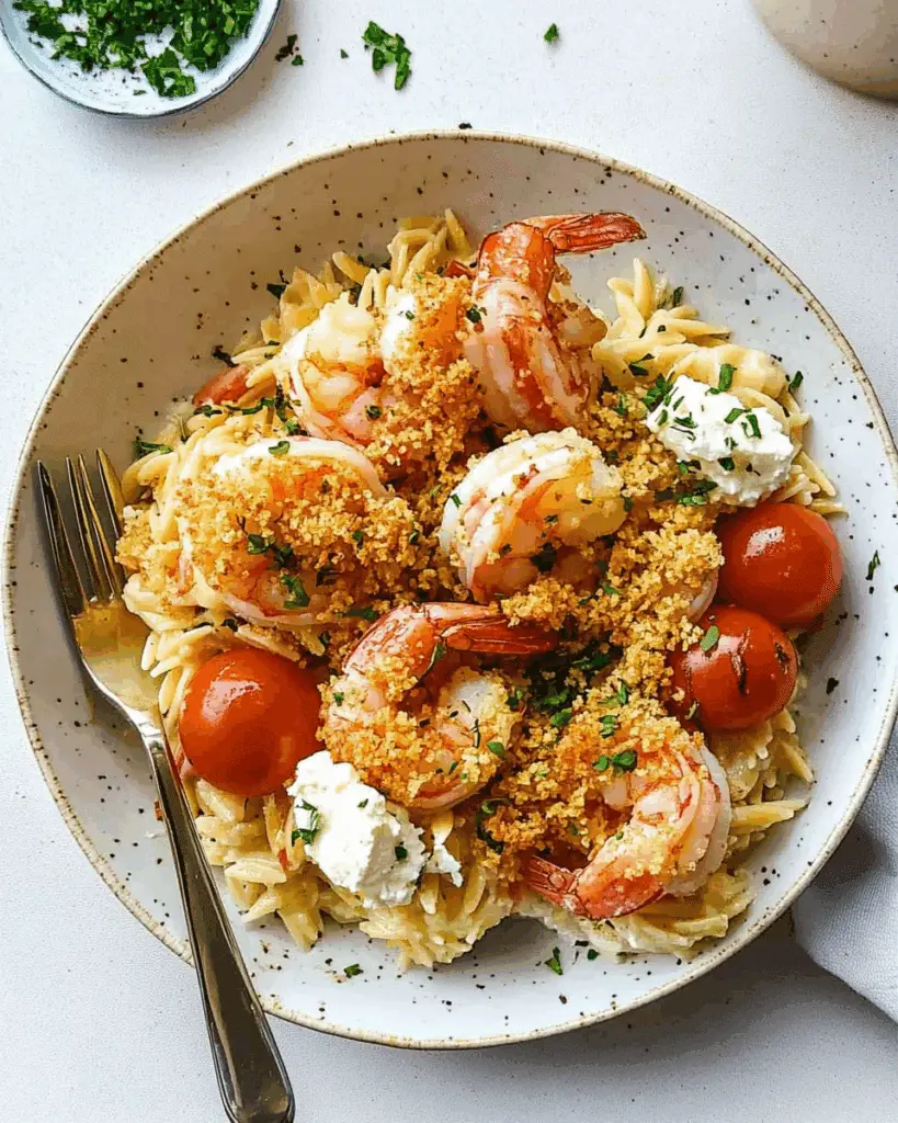 Panko Shrimp and Feta Bake