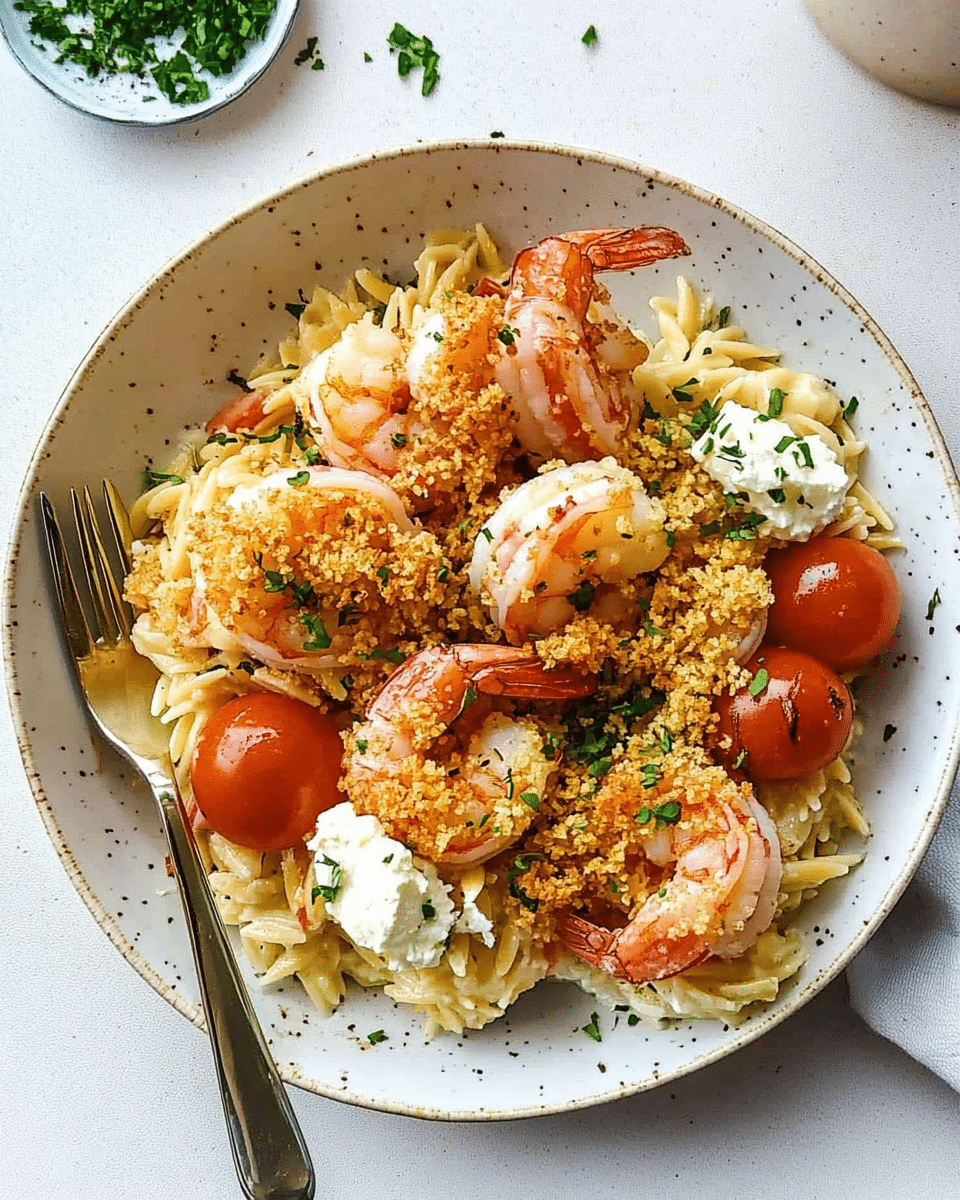 Panko Shrimp and Feta Bake